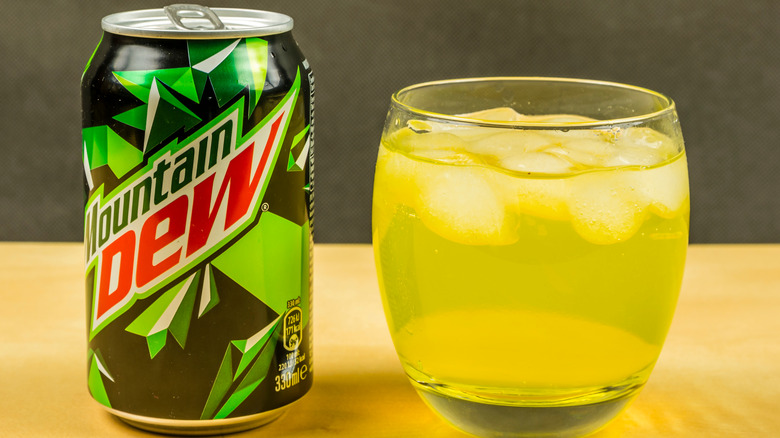 Mountain dew in a glass