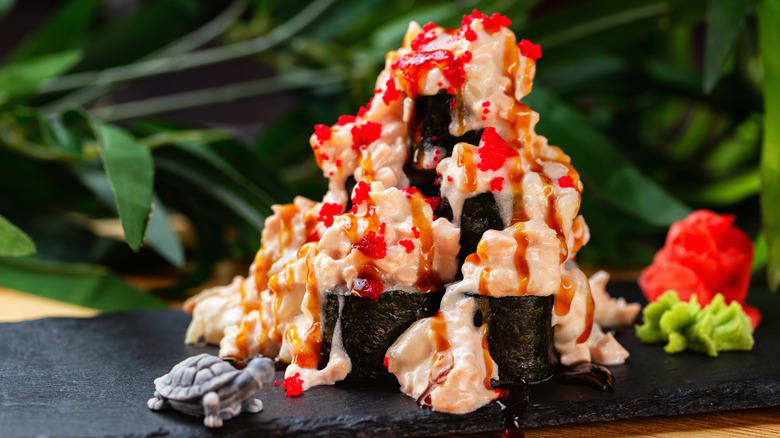 Volcano sushi roll