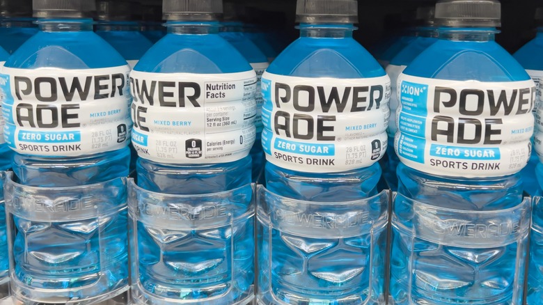 Blue Powerade Zero Bottles