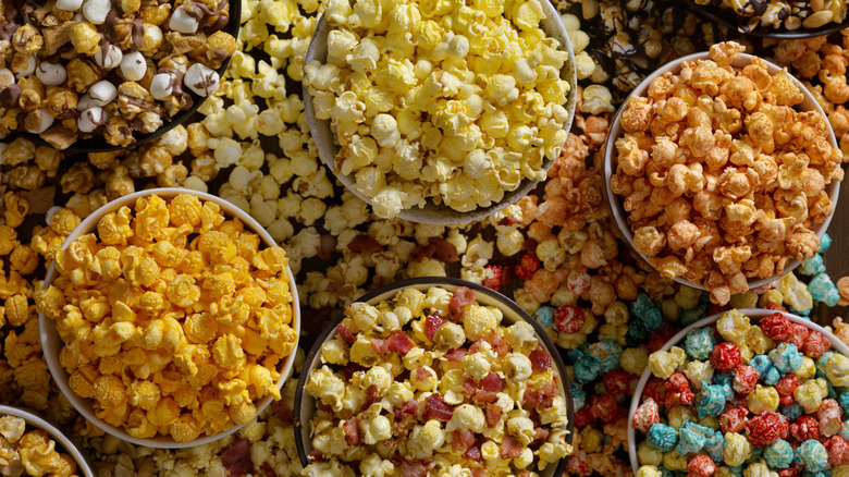 variety of flavored popcorn