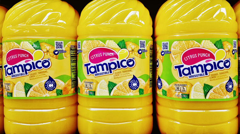 Tampico orange juice bottles