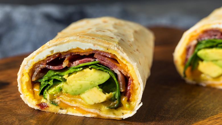 breakfast burrito with avocado