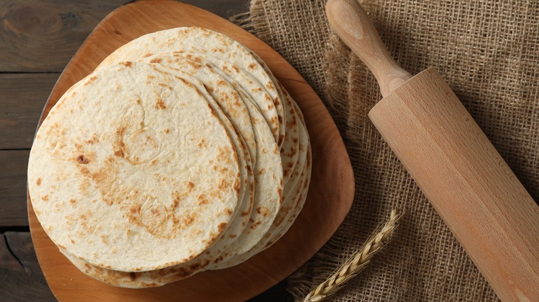 stack of homemade tortillas