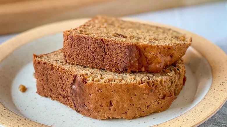 plate of spiced zucchini bread slices