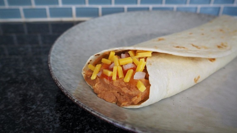 bean burrito on plate