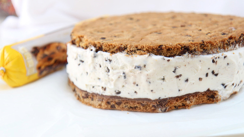 large ice cream cookie sandwich