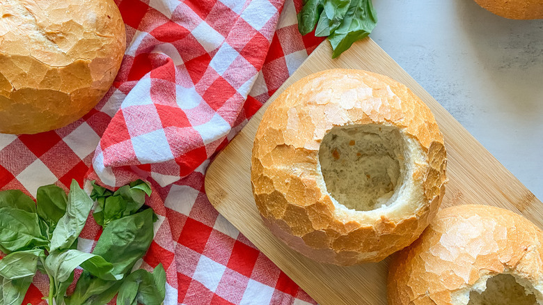 round bread loaves with holes