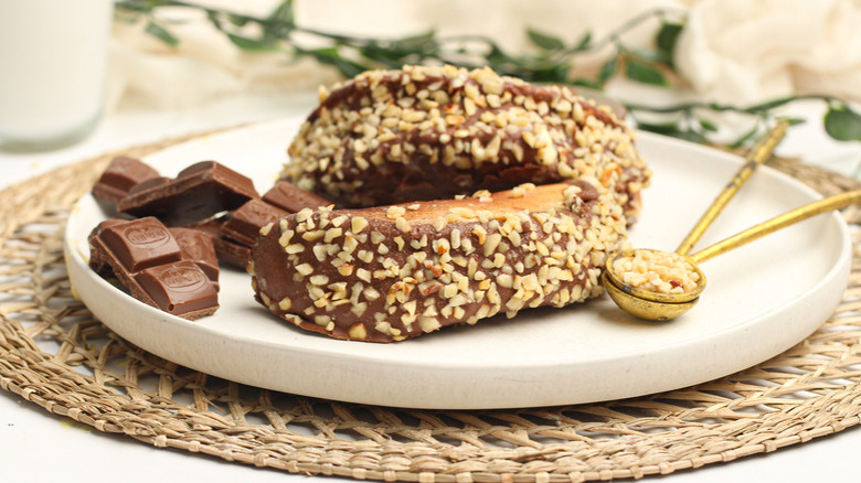 homemade choco tacos on plate