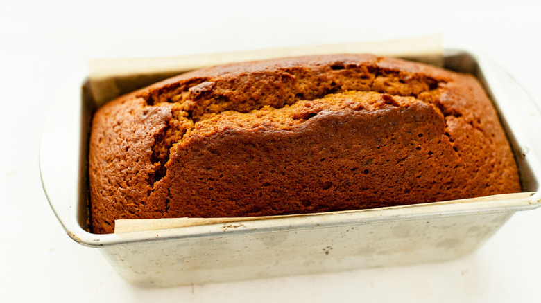 pumpkin bread in loaf pan