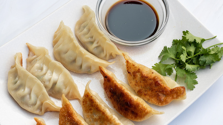 gyoza with dipping sauce