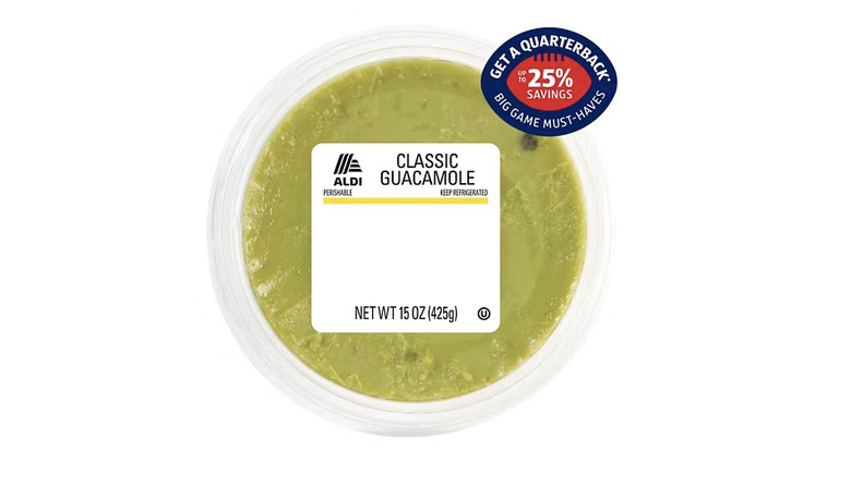 plastic container of Aldi Classic Guacamole