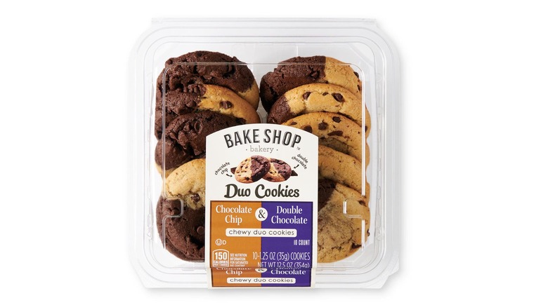 Bake Shop Duo Chocolate Chip and Double Chocolate Cookies available at Aldi