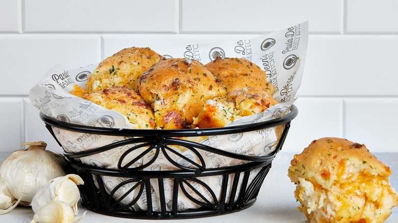 basket of cheddar biscuits