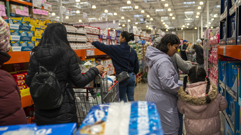 Shoppers at Costco