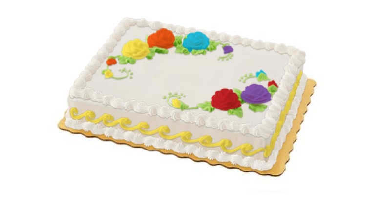 Publix birthday cake with rose decorations