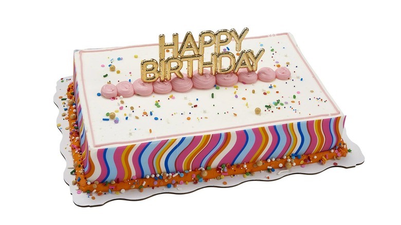 A decorated Walmart birthday cake