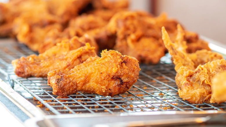 fried chicken resting