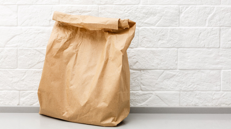 paper bag on the counter