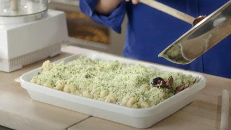 truffled mac and cheese in serving dish