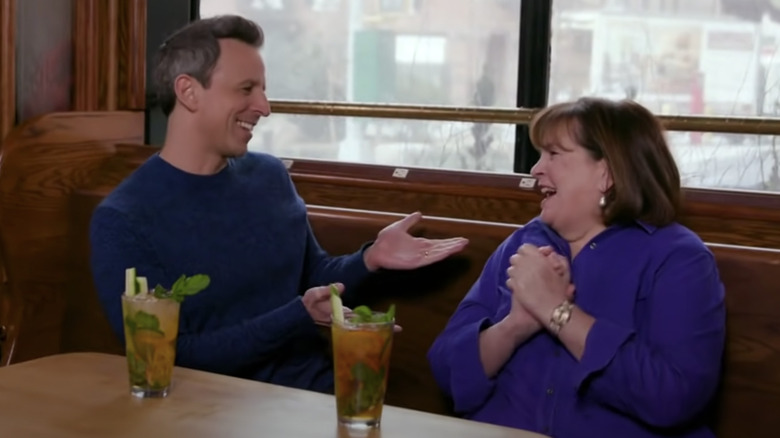 Ina Garten and Seth Meyers have cocktails