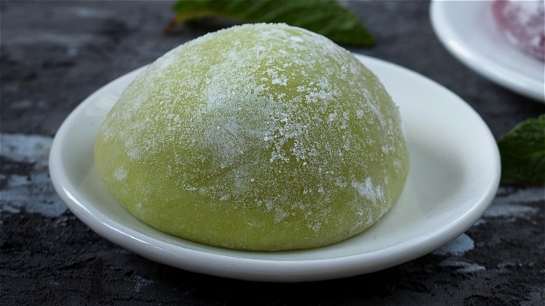 One matcha mochi