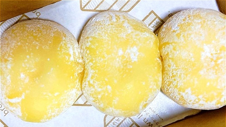 Three yuzu mochis