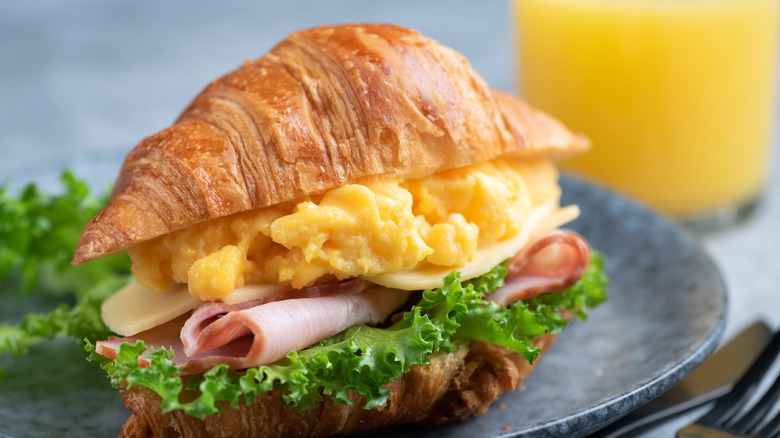 croissant breakfast sandwich