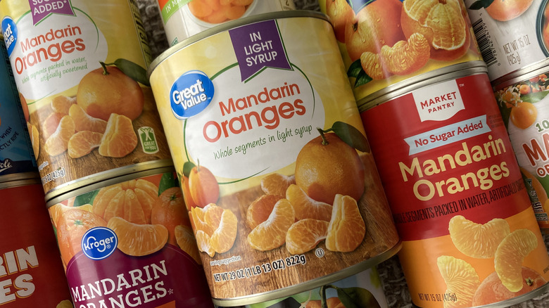 various brands of canned mandarins