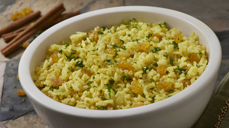 A bowl of seasoned rice