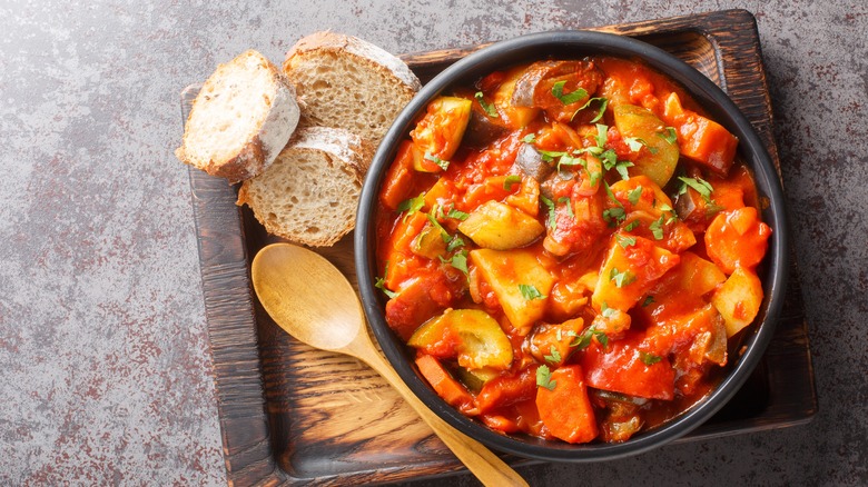 Vegetable stew in a bowl