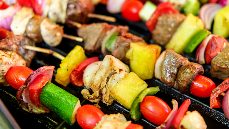 veggie kabob with grape tomatoes