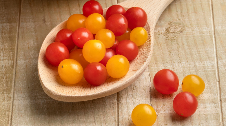 tiny orange and red tomatoes