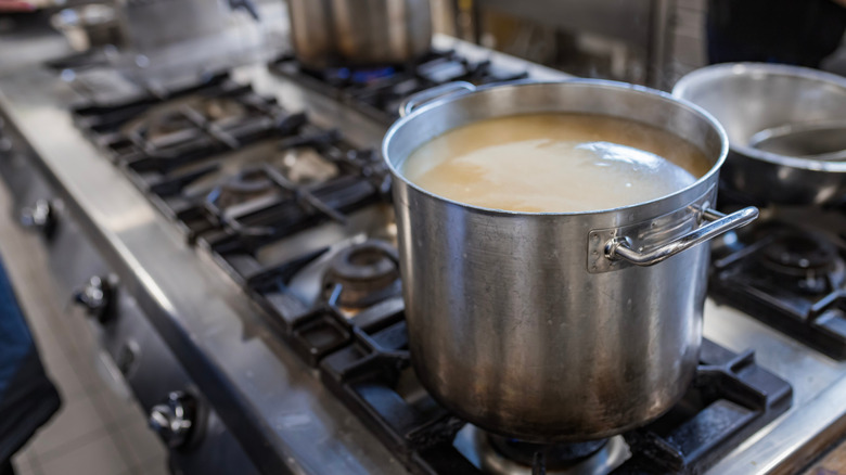 pot of simmering liquid