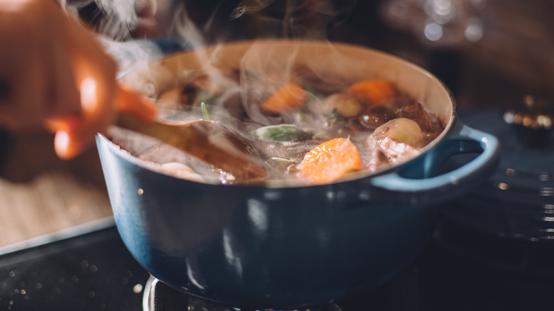 Steaming beef stew