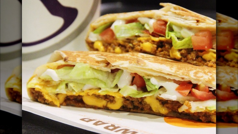 two halves of crunchwrap supreme