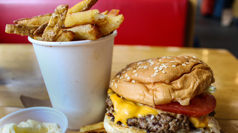 Five Guys fries and burger