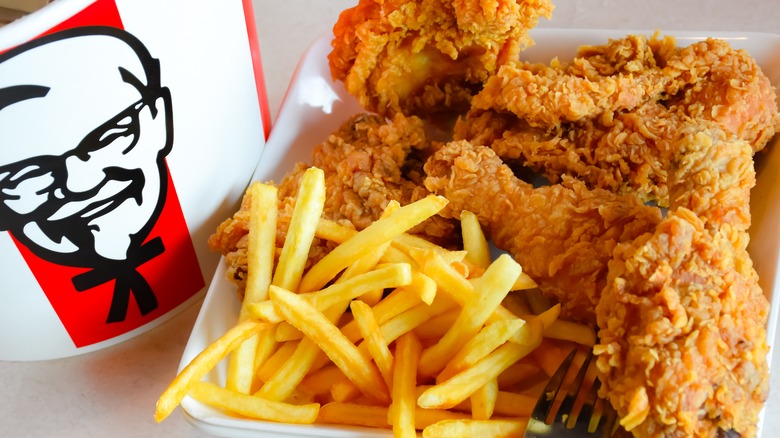 KFC fries and chicken