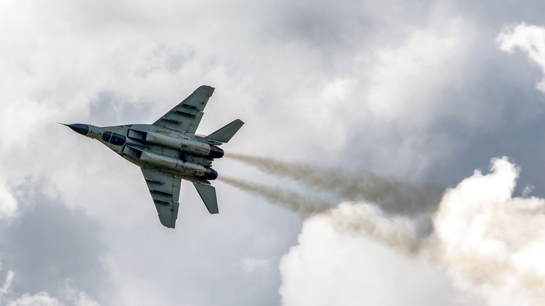 Fighter jet in sky