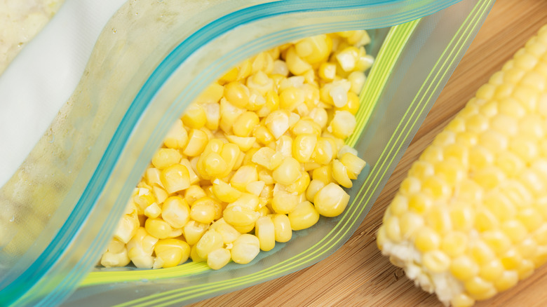 corn in a zipper storage bag