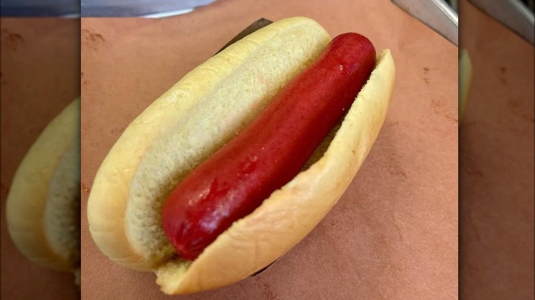 Red plain hot dog