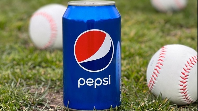 Can of Pepsi on grass
