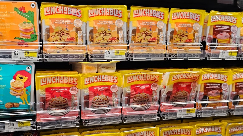 lunchables in supermarket fridge