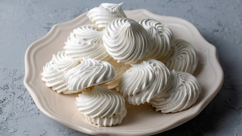 Meringue cookies on plate