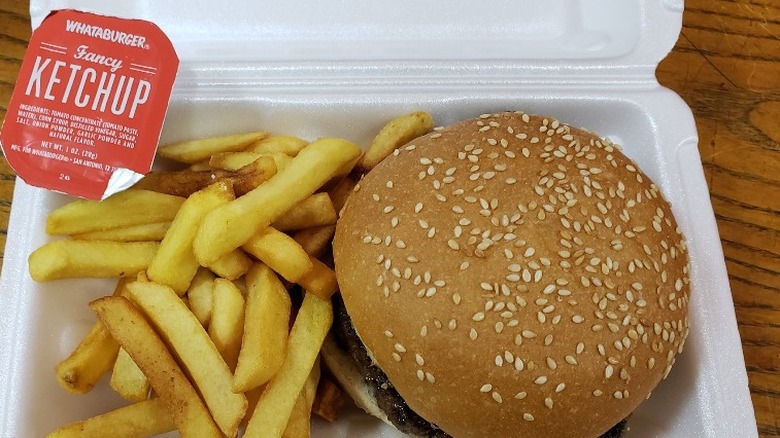 Whataburger Ketchup Burger Fries