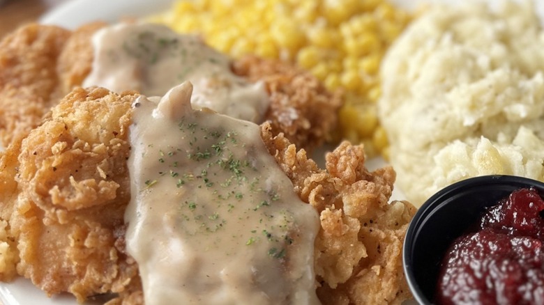 country fried turkey with sides