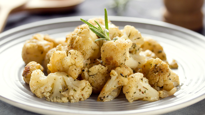 plate of fried cauliflower