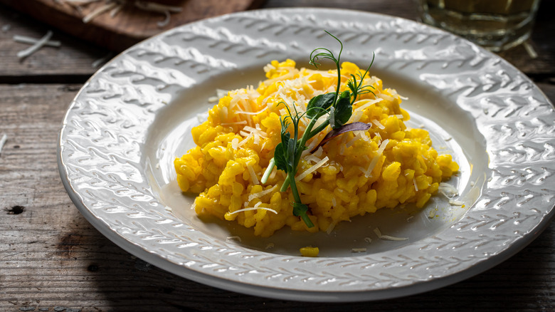 risotto milanese on a plate