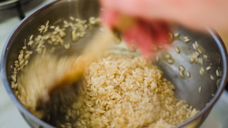 stirring risotto