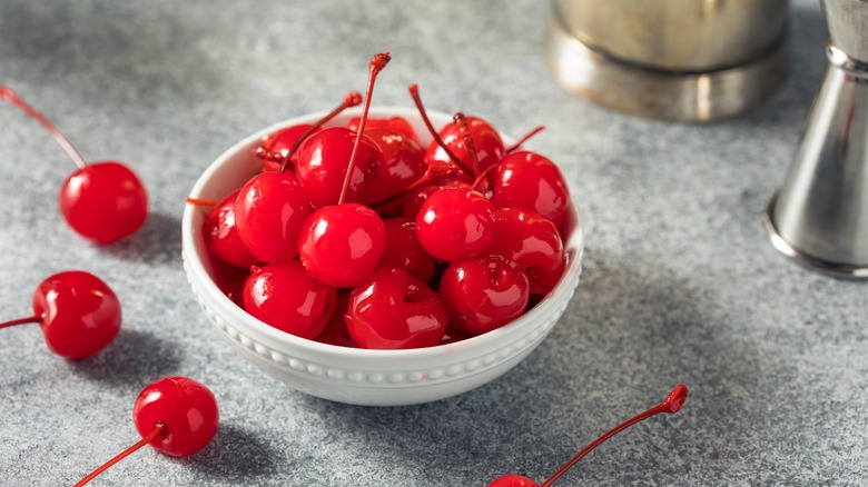 bowl of cocktail cherries