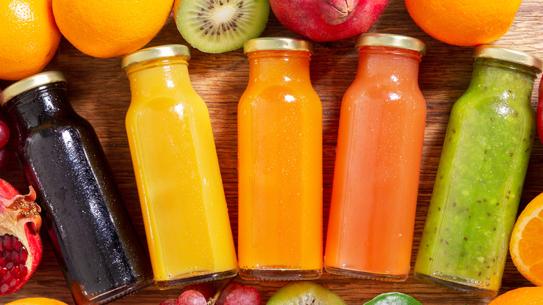 bottles of fruit juice